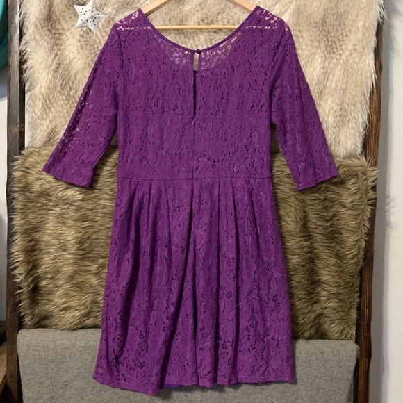 Betsey Johnson Purple Plum Lace Dress - Picture 4 of 5
